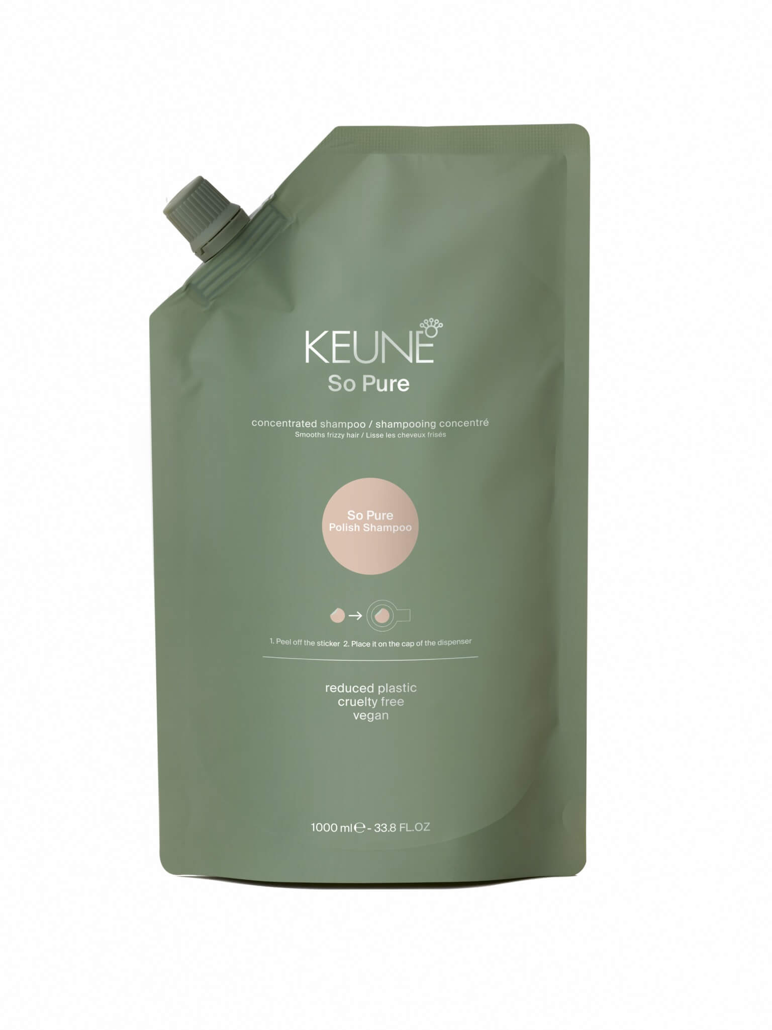 Keune So Pure Polish Shampoo 1000ml Voor pluizig haar